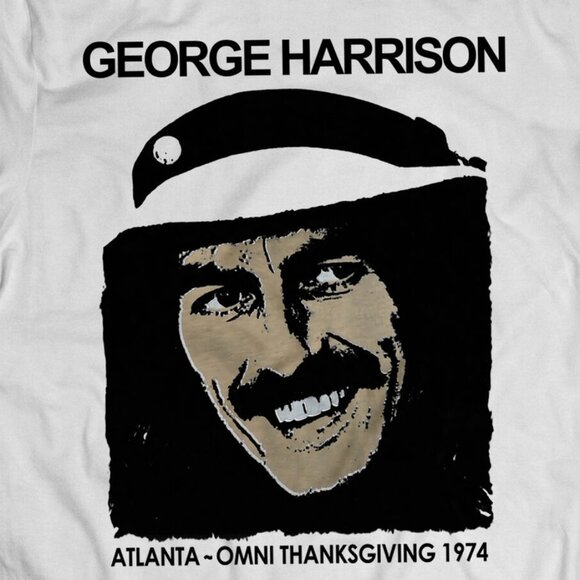 George Harrison 1974 Thanksgiving Beatles Tribute Rock Music Fan Gift T-Shirt 79 - Picture 2 of 5
